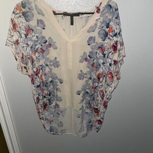 BCBGMaxAzria Cream Floral Blouse